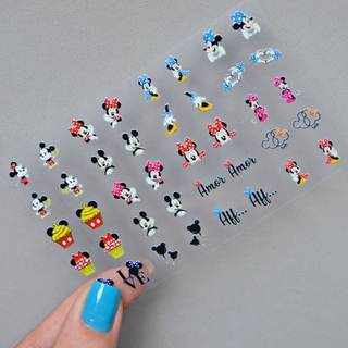 40 Adesivos de Unha 3D Mickey e Minnie
