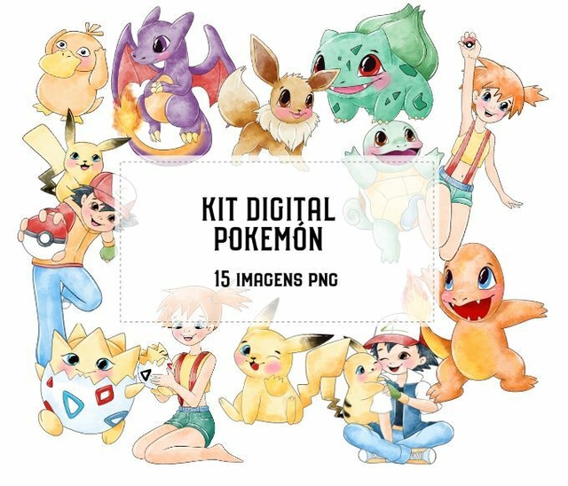 Kit Digital 150 Pokemon - Artes em Vetor