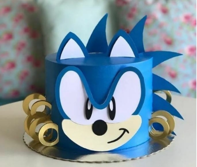 Topper de bolo sonic para imprimir