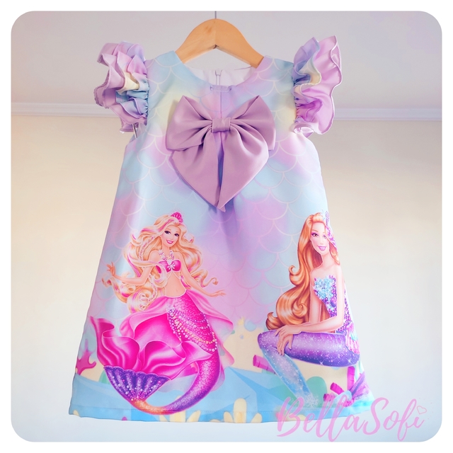 Vestido Infantil Temático Barbie Sereia - Bella Sofi