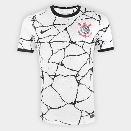 Camisa Corinthians 21/22 - Torcedor Nike Masculina - Branco e Preto