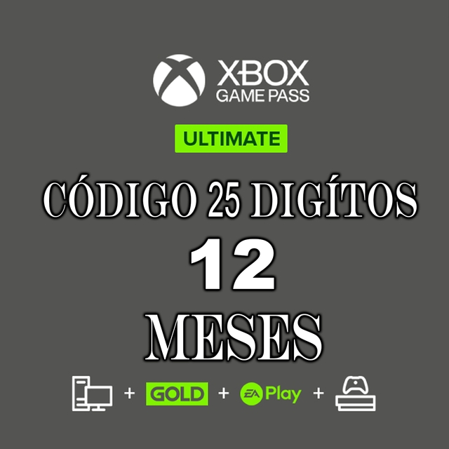 Xbox Game Pass Ultimate 12 Meses - Código De 25 Dígitos