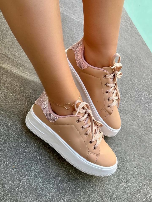 Tênis Feminino Casual Salto Alto Sneaker - Nas Nuvens Calçados