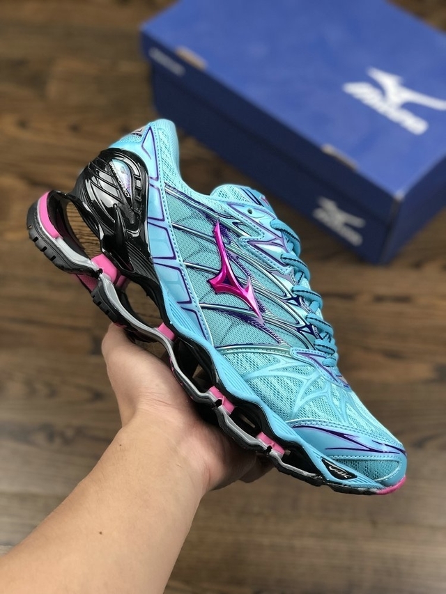 Mizuno Wave Prophecy 7 Azul Bebe e Rosa Importado
