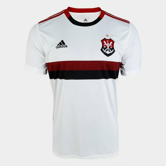 Camisa Flamengo II 19/20 s/nº Torcedor Adidas Masculina - Branco+Verm