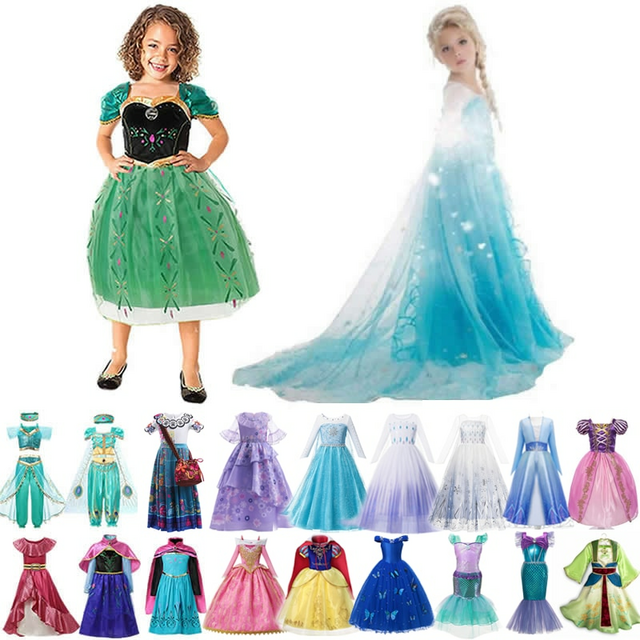 Vestido Fantasia Frozen Elsa E Anna Princesa Pronta Entrega