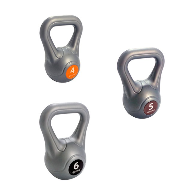 Set De 3 Pesas Rusas 4 Kg + 6 Kg + 8 Kg Kettlebell