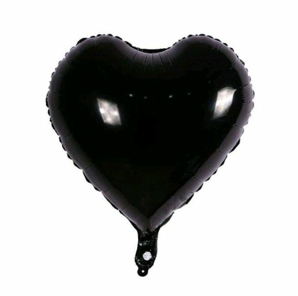 Balão Metalizado Coração Preto 45cm 18" Neotrentina Ref. C18PT | JM