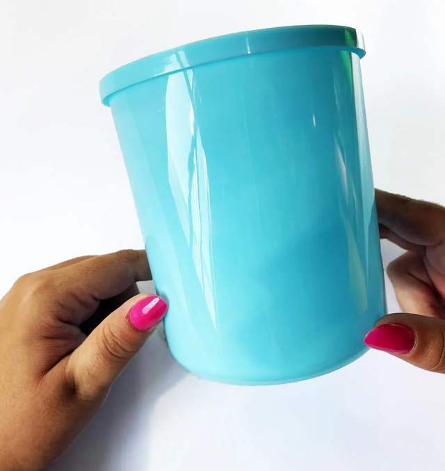 Pote Plástico Com Tampa Tipo ''Ninho'' Cor Azul Bebê | JM Embalagens
