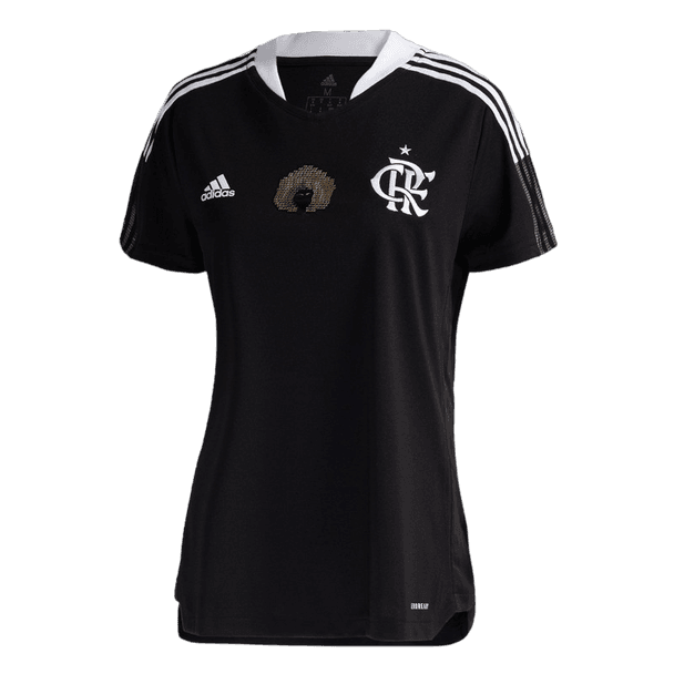 Camisa Flamengo Consciência Negra 21/22 - Adidas - Feminina Baby Look