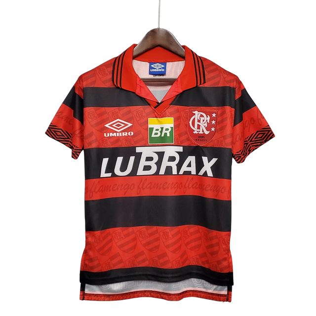 Flamengo 1 1995 Retrô Umbro Masculina - Vermelho e Preto
