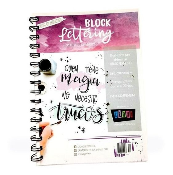 BLOCK CUADERNO LETTERING CROMI A4 210GRS X20 HOJAS