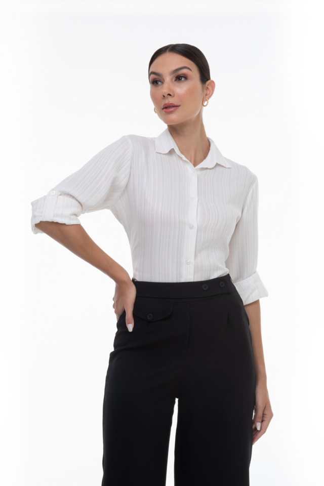 Camisa social viscose feminina sales
