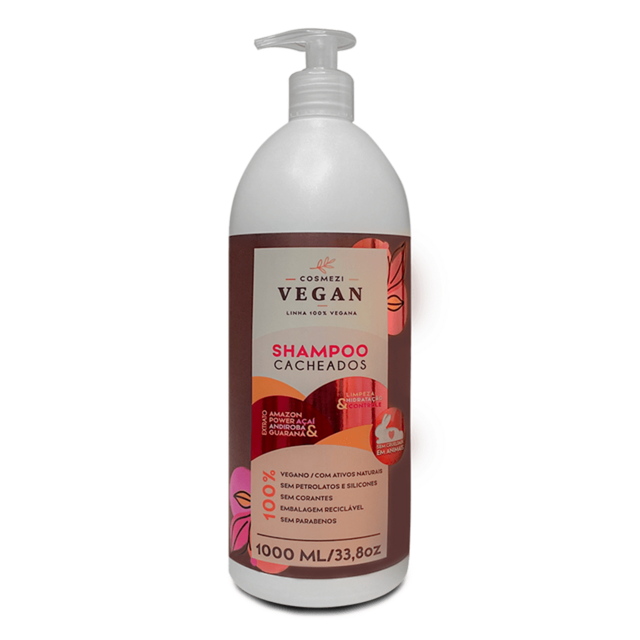 Shampoo Vegano 1 Litro Cabelos Cacheados - Cruelty Free