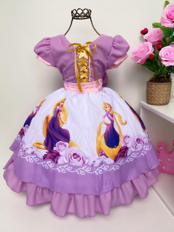 Vestido rapunzel hot sale enrolados infantil