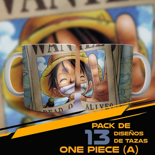 12 Plantillas para tazas de One Piece