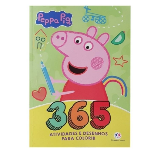 Livro 365 Atividades e Desenhos Para Colorir Peppa Pig