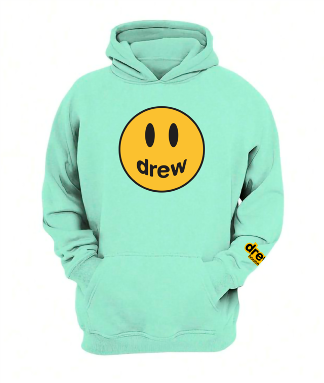 Buzo Hoodie Canguro Drew House Justin Bieber Verde Agua Premium