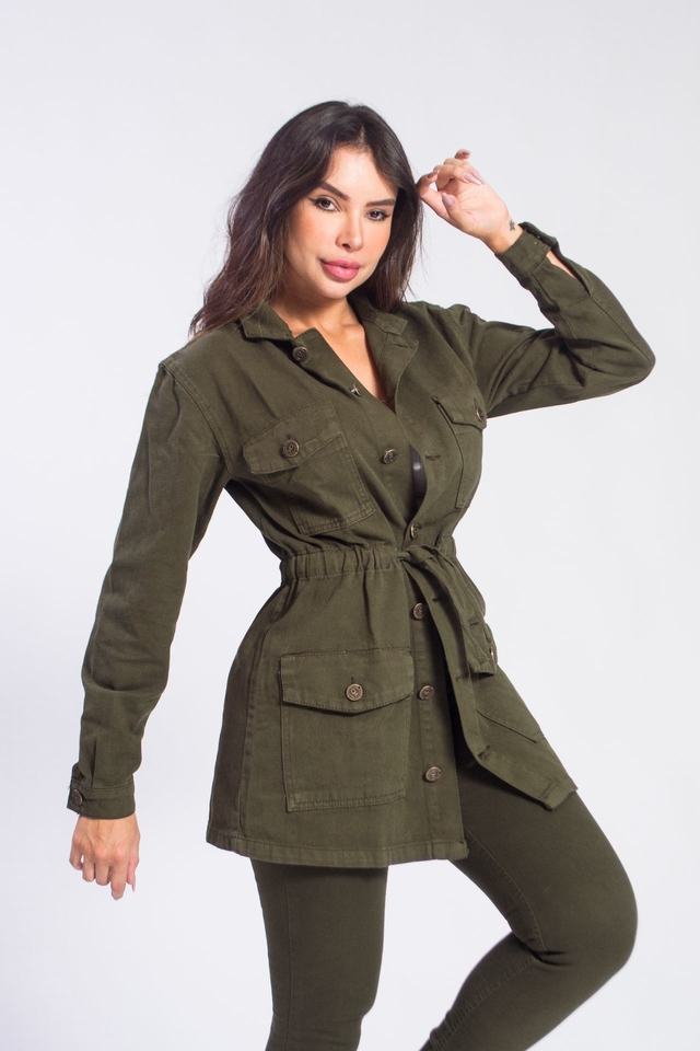 Jaqueta Parka Feminina Sarja Verde