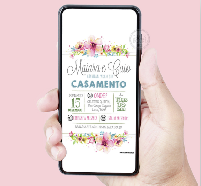 Convite Casamento Interativo Virtual Para Whatsapp - FRETE GRÁTIS