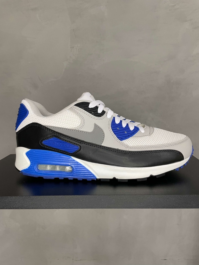 Air Max 90 Branco Preto Azul