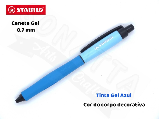 Caneta Gel STABILO Palette 0.7mm 268/1 - Corpo Azul Claro - Tinta Azul