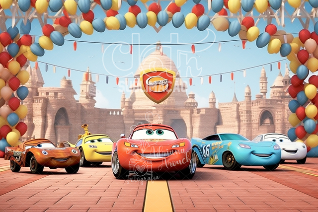 Disney carros mcqueen pano de fundo nome personalizado aniversário