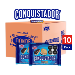 Conquistador Combinado 180g - Caja con 10 paquetes de 180g cada uno - Galletas Dondé