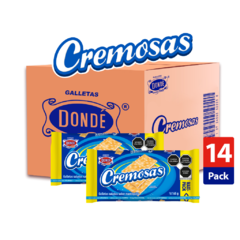 Cremosas XL 165g - Caja con 14 paquetes de 165g - Galletas Dondé