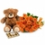 Buquê 24 Orange Roses, Ferrero e Urso