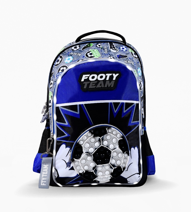 Mochila Escolar Espalda 18 con Luz Pop It Futbol