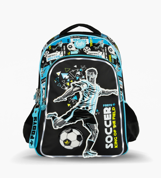 MOCHILA ESPALDA 18″ DINAMIC FUTBOL NEGRO CON LUZ LED