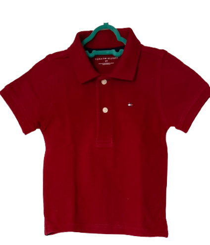 Camisa Polo Infantil Tommy Hilfiger Vermelha