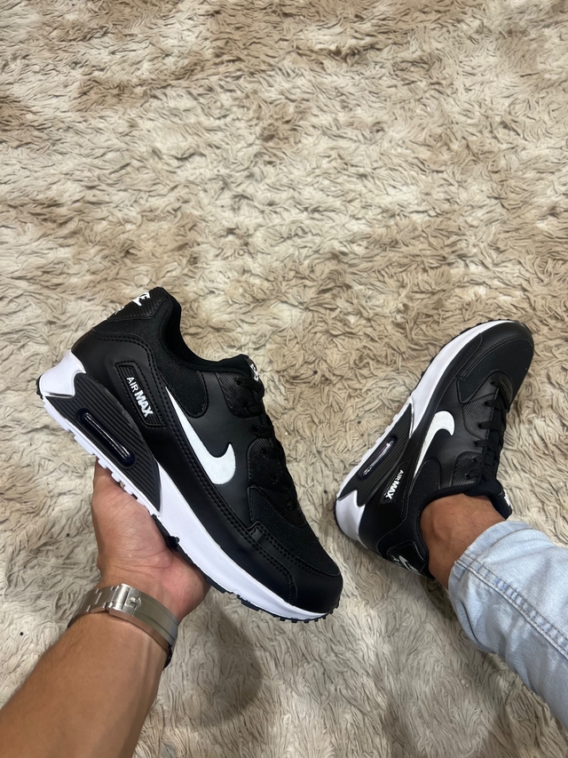 TÊNIS AIR MAX 90 - PRETO/BRANCO - Xavier Calçados