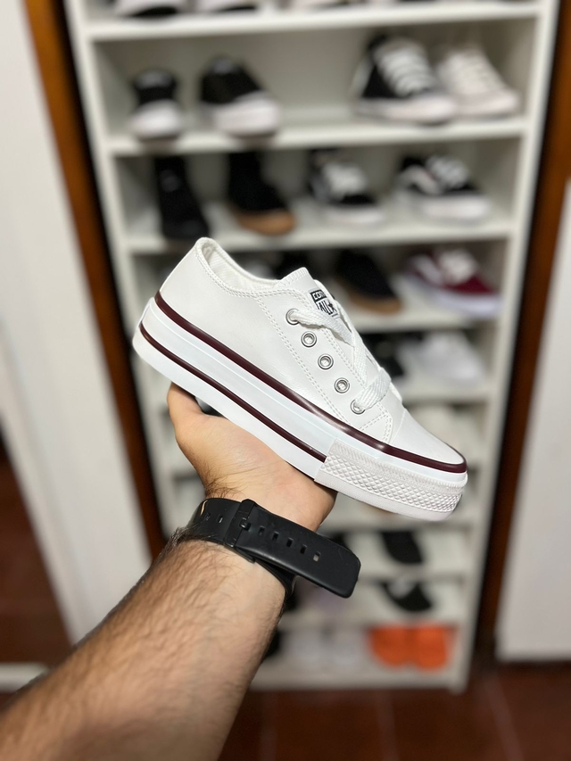 Converse Con Plataforma Blancas Eco Cuero - kyro