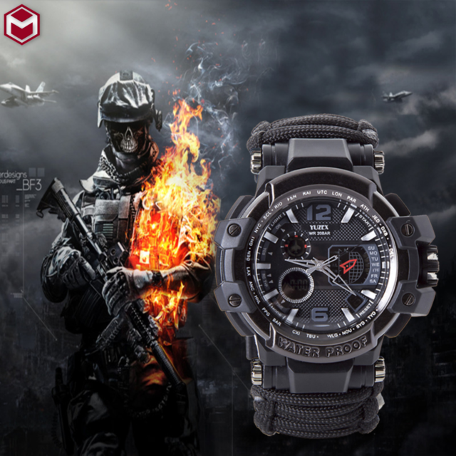 Reloj De Supervivencia Analogico Digital Camping Militar G3