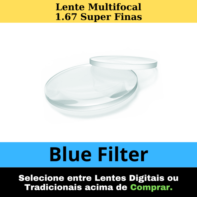 Lente 1.67 Super Fina Digital Blue Filter Free Form