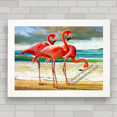 QUADRO DECORATIVO ANIMAIS 45 - FLAMINGOS - comprar online