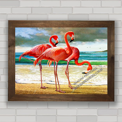 QUADRO DECORATIVO ANIMAIS 45 - FLAMINGOS na internet