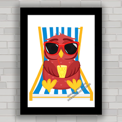 QUADRO DECORATIVO ANIMAIS 62 - CORUJA NA PRAIA - comprar online