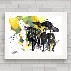 QUADRO DECORATIVO BEATLES UMBRELLAS