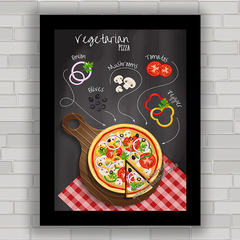 QUADRO DECORATIVO CHALKBOARD 105 - PIZZA VEGANA - comprar online