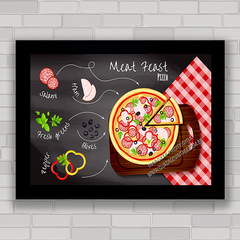 QUADRO DECORATIVO CHALKBOARD 106 - PIZZA - comprar online