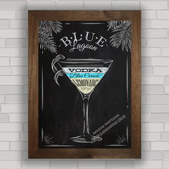 QUADRO DECORATIVO CHALKBOARD 18 - DRINK BLUE LAGOON na internet