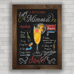 QUADRO DECORATIVO CHALKBOARD 20 - DRINK MIMOSA na internet