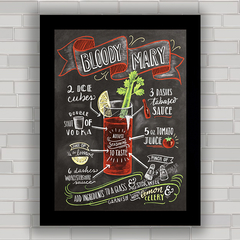 QUADRO DECORATIVO CHALKBOARD 23 - DRINK BLOODY MARY