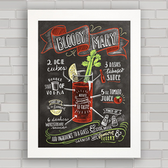 QUADRO DECORATIVO CHALKBOARD 23 - DRINK BLOODY MARY - comprar online