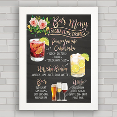 QUADRO DECORATIVO CHALKBOARD 33 - BAR DRINK MENU - comprar online