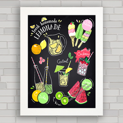 QUADRO DECORATIVO CHALKBOARD 35 - SUCOS DE FRUTAS - comprar online