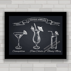 QUADRO DECORATIVO CHALKBOARD 55- COQUETÉIS CLÁSSICOS